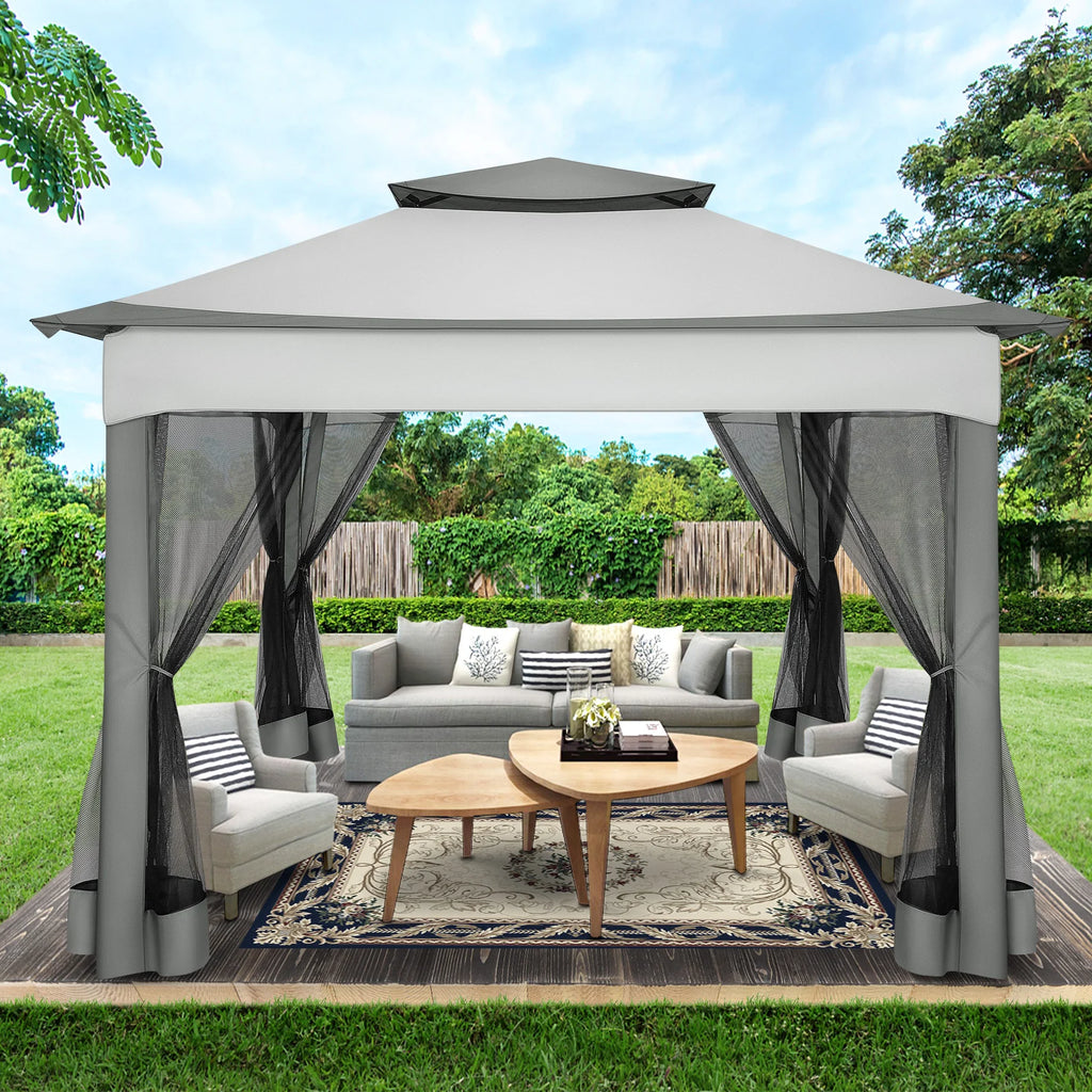 11x11ft Pop Up Gazebo Pavilion With Netting