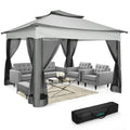 11x11ft Pop Up Gazebo Pavilion With Netting