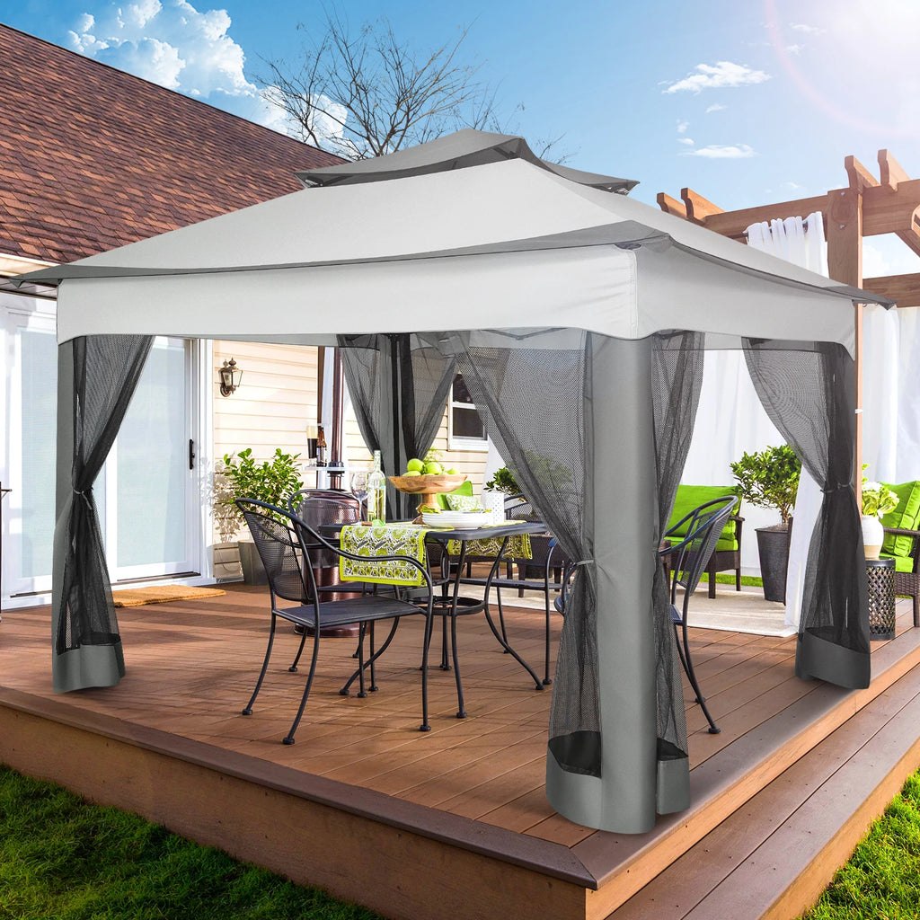 11x11ft Pop Up Gazebo Pavilion With Netting