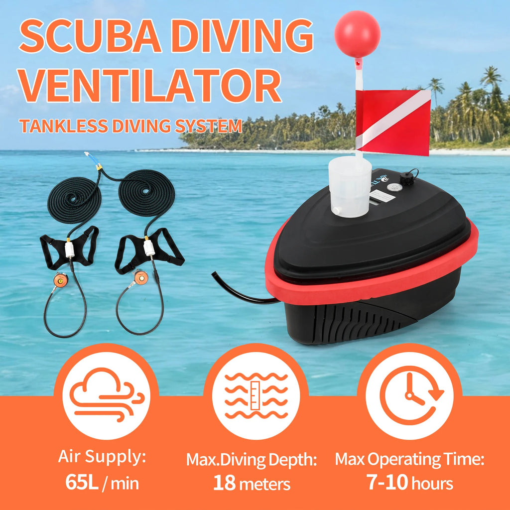 TUXING Scuba Diving Ventilator Support Deepest 15M Snorkel Equipment Device Rechargeable Underwater Winter Ice Diving 7 Hours