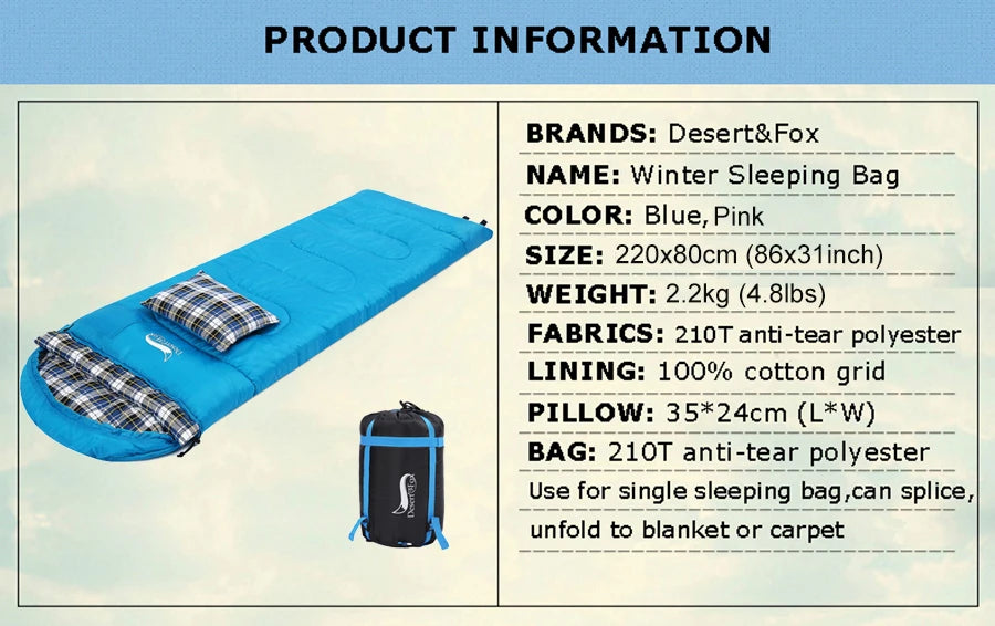 Flannel Sleeping Bags with Pillow