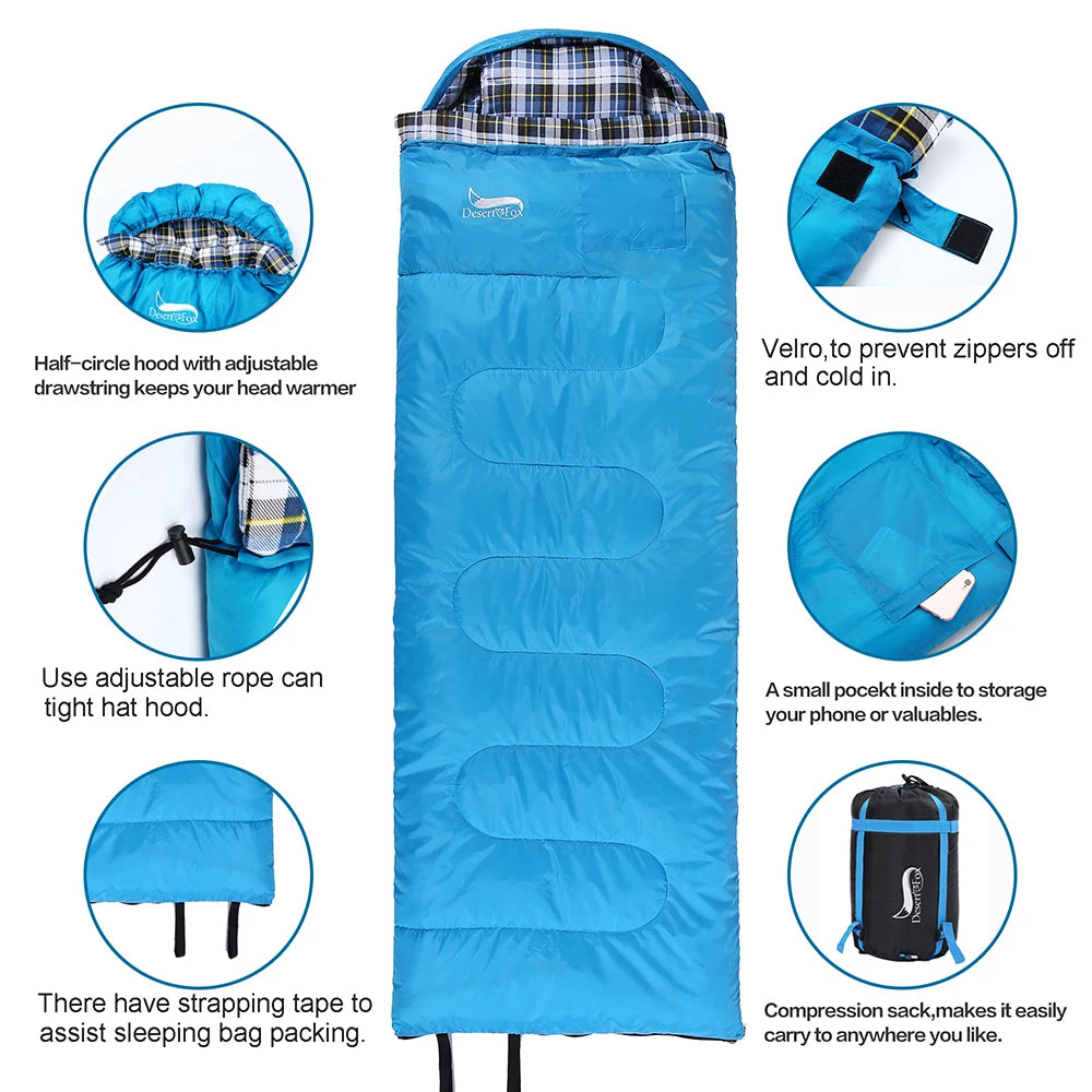 Flannel Sleeping Bags with Pillow