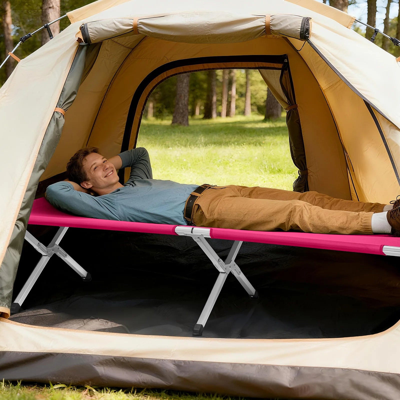 Folding Camping Cot with Carrying Bag