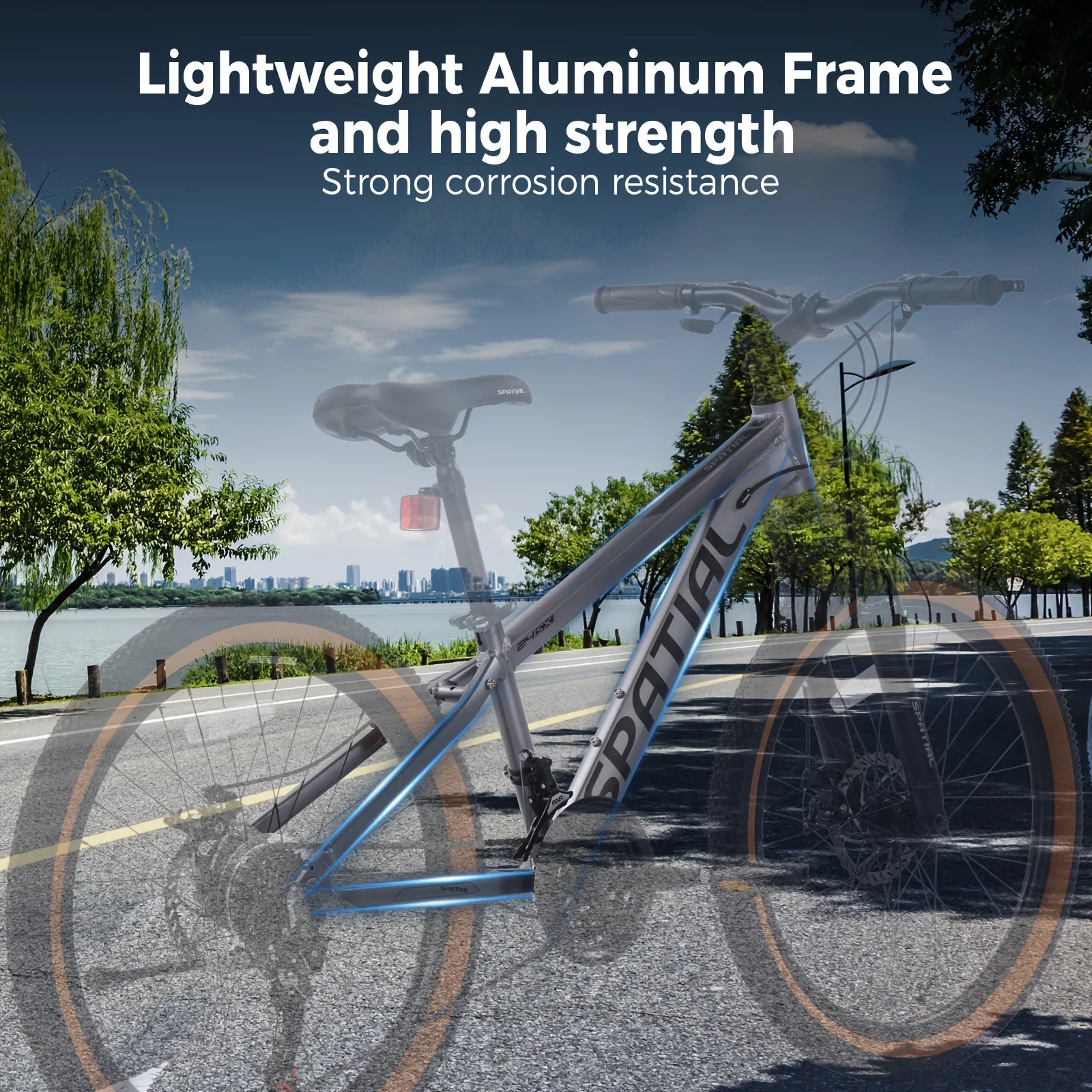 SPATIAL 26" Fat Tire Mountain Bike, Aluminum Frame with Dual Disc Brake & Suspension for Adults