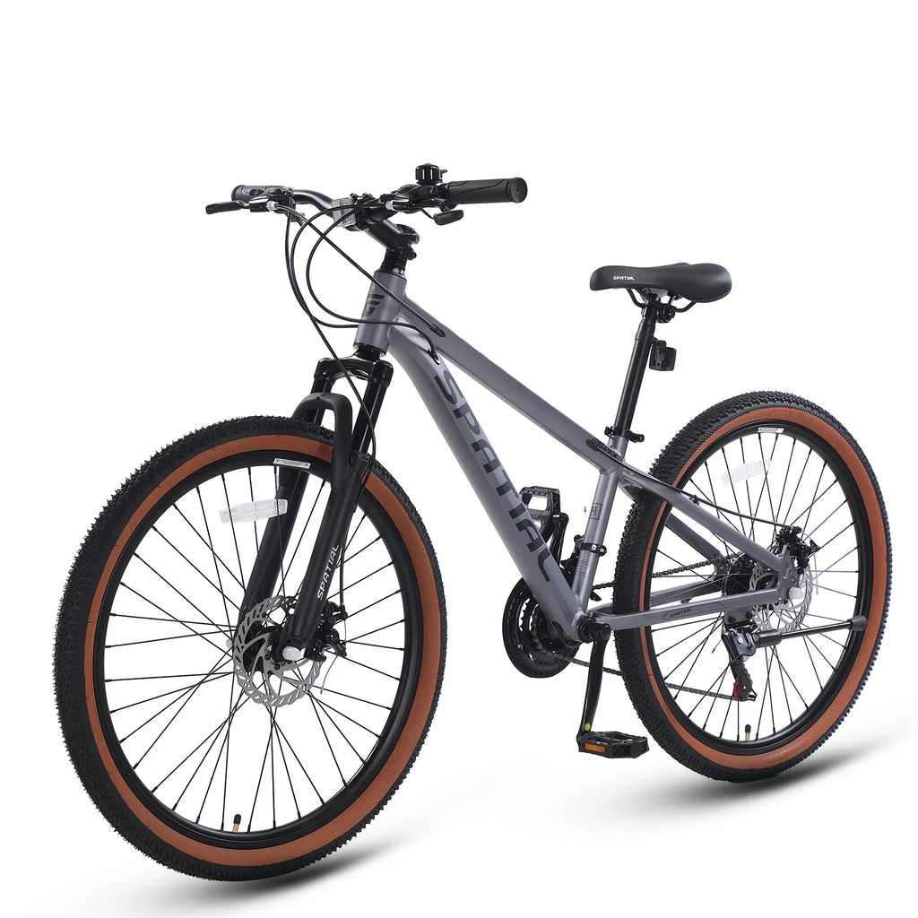 SPATIAL 26" Fat Tire Mountain Bike, Aluminum Frame with Dual Disc Brake & Suspension for Adults