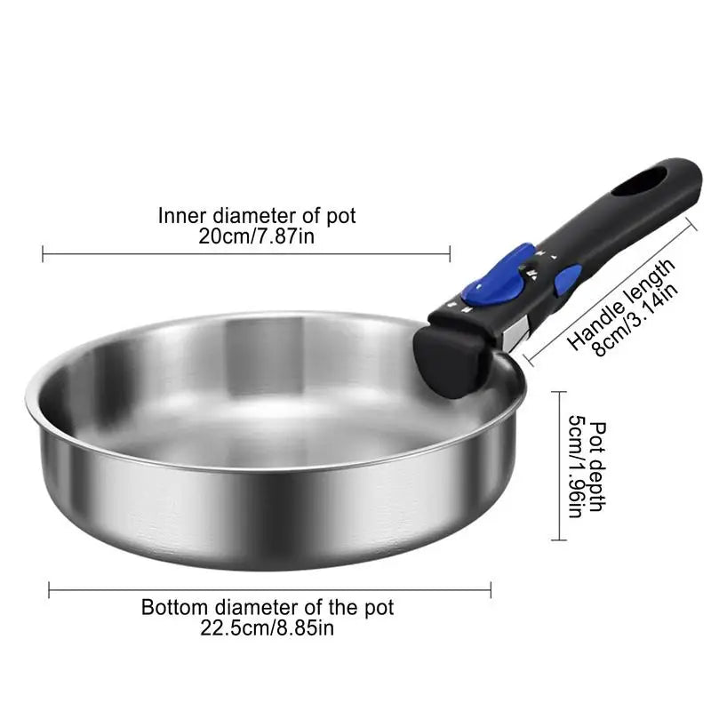 Stainless Steel Frying Pan Detachable Handle Non Stick