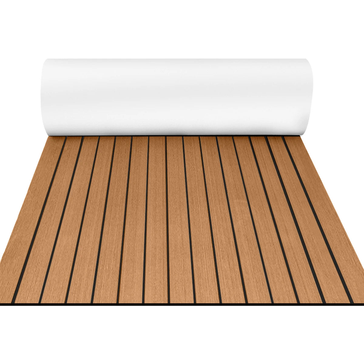 48x16.8‘’ EVA Foam Teak Floor Mat 6mm Thick Anti-Slip Self-Adhesive Pad Cuttable Waterproof Marine Carpet for Boat Deck RV Yacht