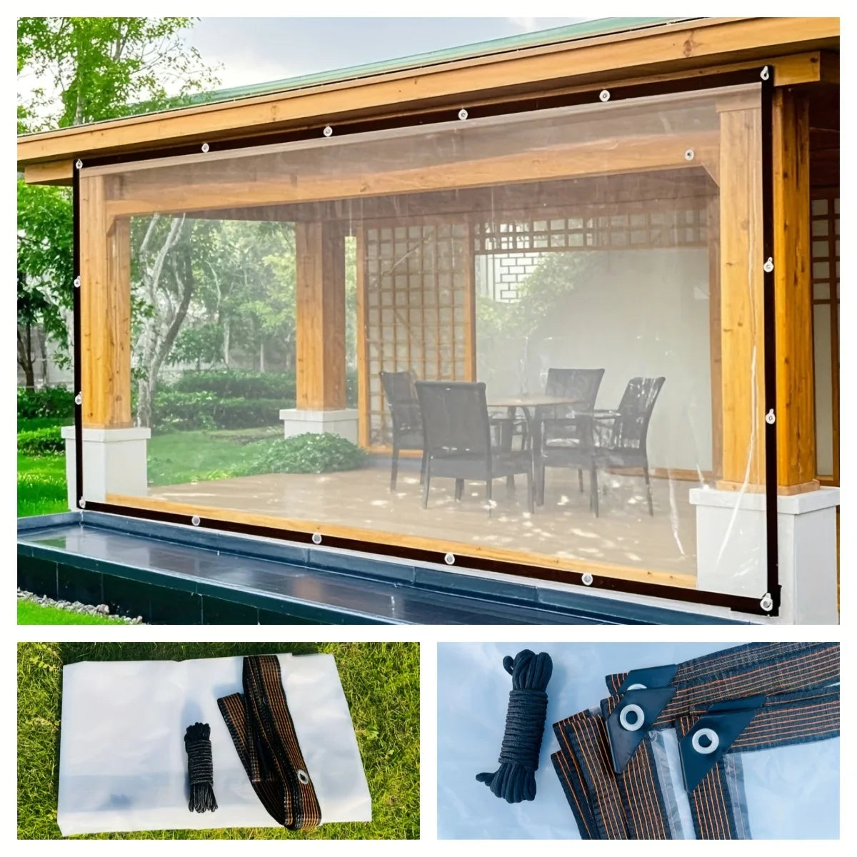 Transparent Waterproof Tarp with a Sealing Ring