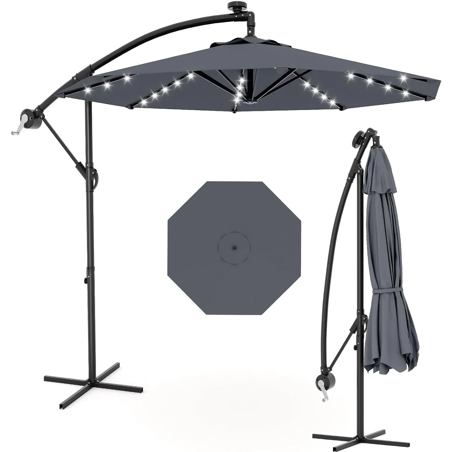 le conte metz 10 ft. offset hanging patio umbrella Grand Napoli 10x13 FT Rectangular Umbrella, Heavy Duty Aluminum Cantilever Umbrella, Easy Tilt, All-Weather Canopy, Champagne Solar powered LED lights also allow for night use Weller 10 ft. Offset Cantilever