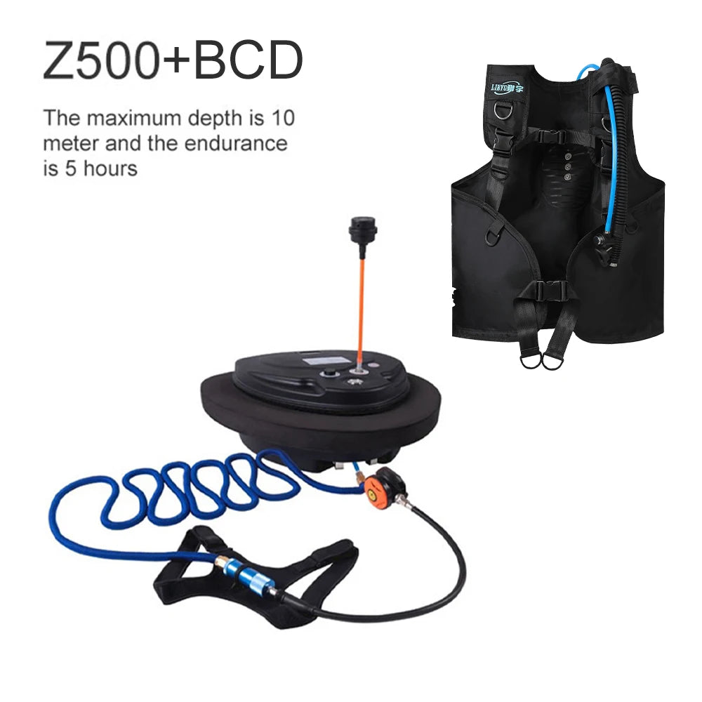 TUXING Diving Scuba Snorkel Equipment Diving Mobile Ventilator Tankless Waterproof Portable Rechargeable Underwater 10M 3.5-5H