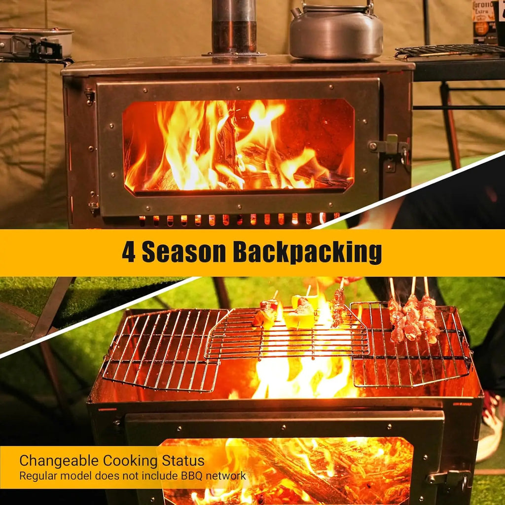 Hot Tent Stove, Wood Burning Portable Stainless