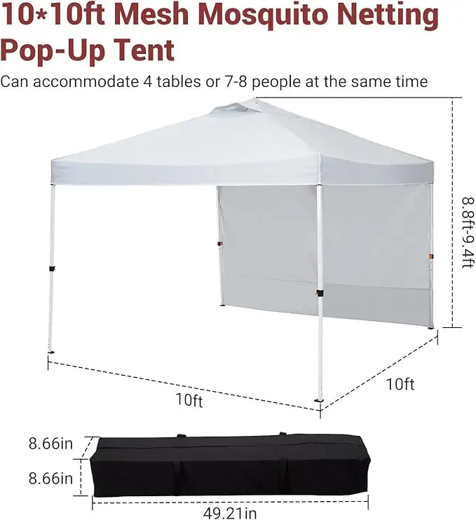 Easy Pop-Up Outdoor Screen Tent with Netting Side Walls