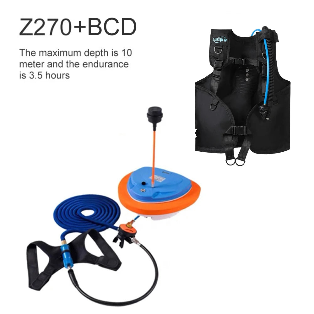 TUXING Diving Scuba Snorkel Equipment Diving Mobile Ventilator Tankless Waterproof Portable Rechargeable Underwater 10M 3.5-5H