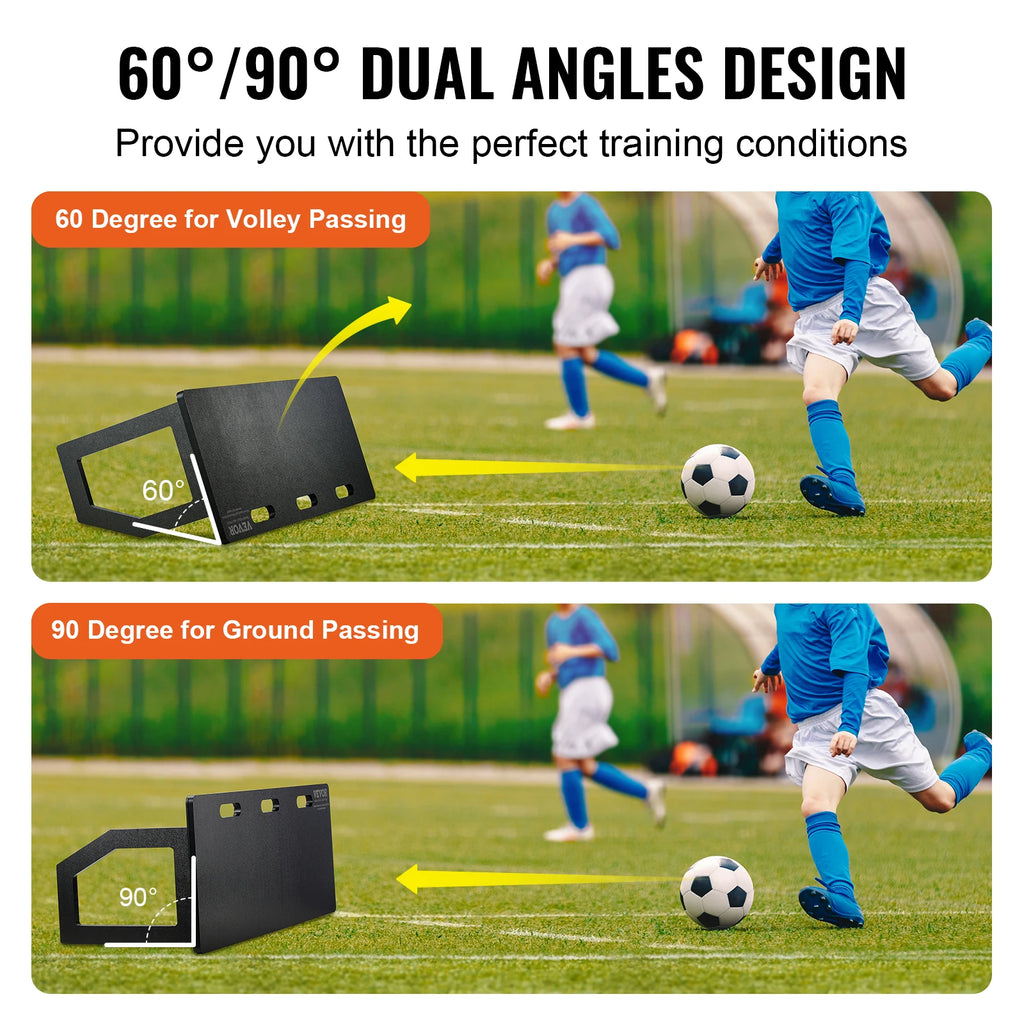 SucceBuy Soccer Rebounder Board Portable Soccer Wall with 2 Angles Rebound Foldable HDPE Kickback Rebound Board