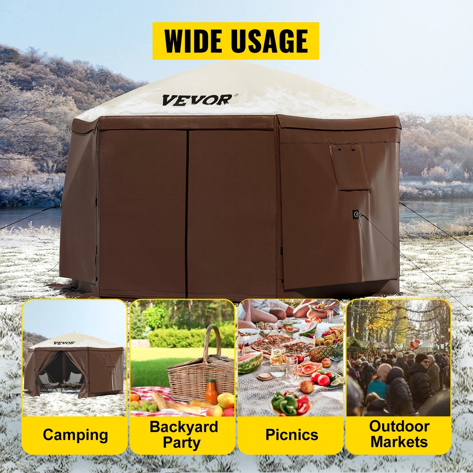 Pop-up Gazebo Shelter 6 Sided 10' x 10'