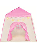 JOYFY Pink Princess Tent for Girls with LED Star Lights Large Playhouse Kids Castle Play Tent for Children Indoor Outdoor Games
