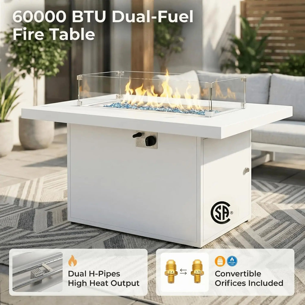 6 Person Large  Outdoor Patio Furniture Set With Fireplace