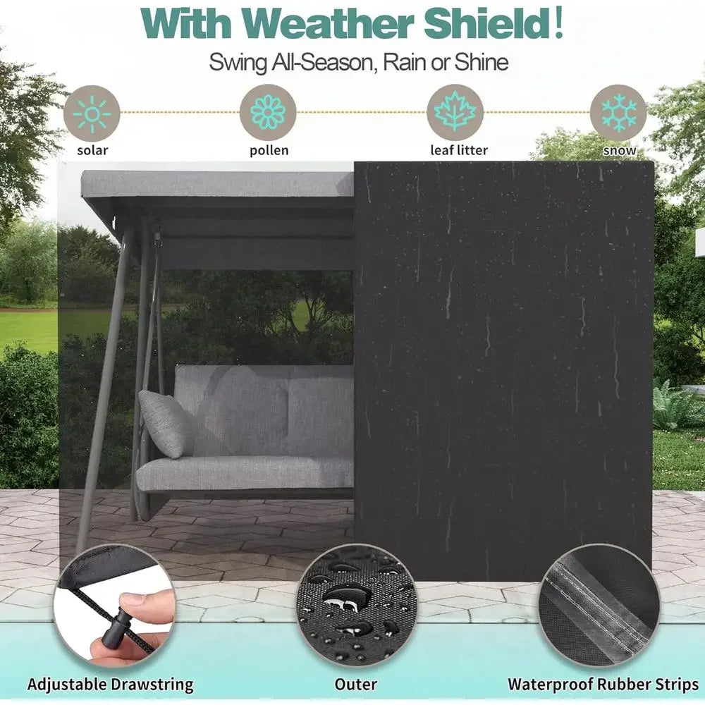 PopularPopular4-Person Outdoor Swing Bed with Cushions, Adjustable Backrest, up to 800 lbs, Ideal for Patio, Garden, or Poolside
