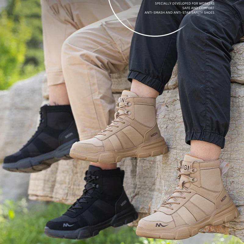 Safety Steel Toe Lace Up Hiking Boots