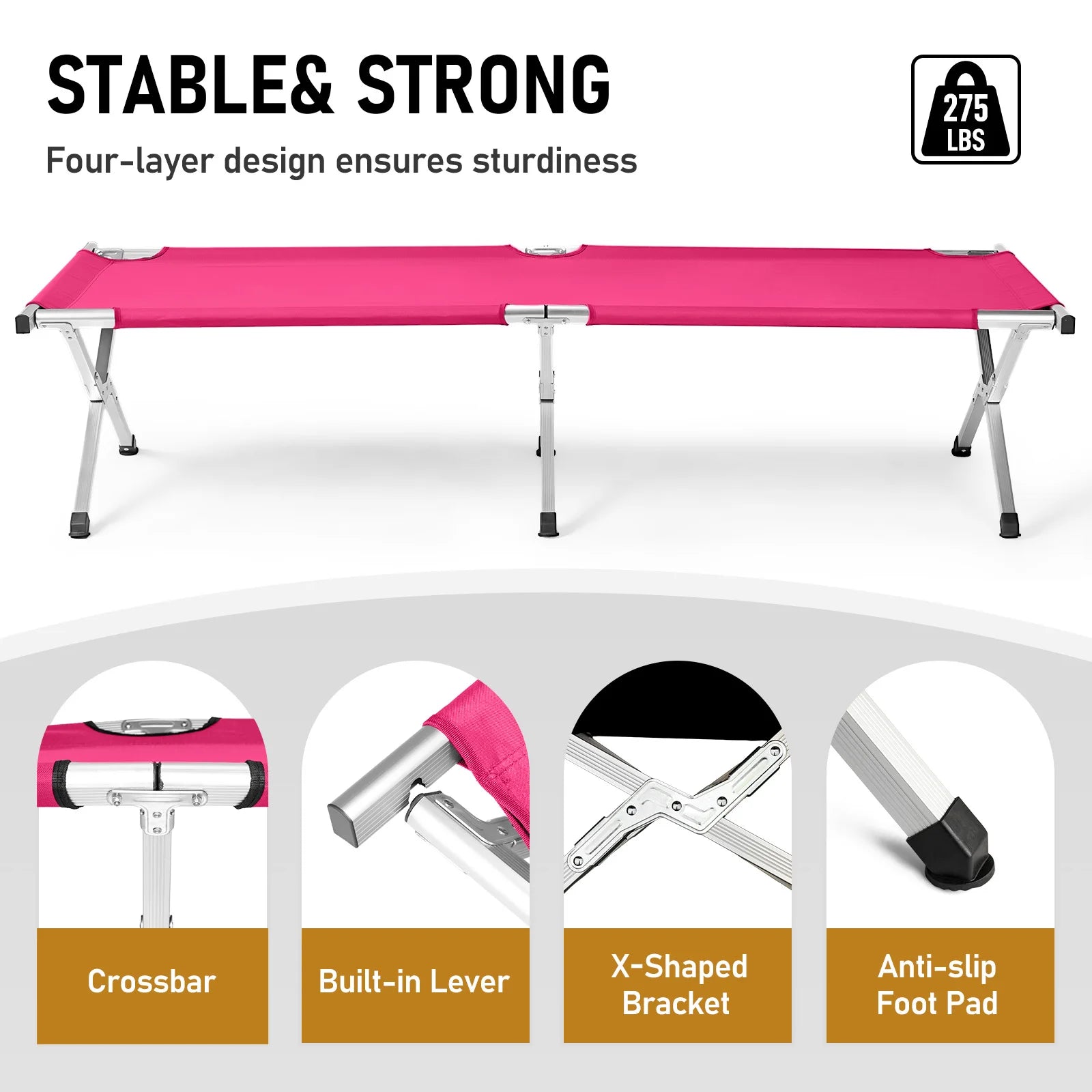 Folding Camping Cot with Carrying Bag