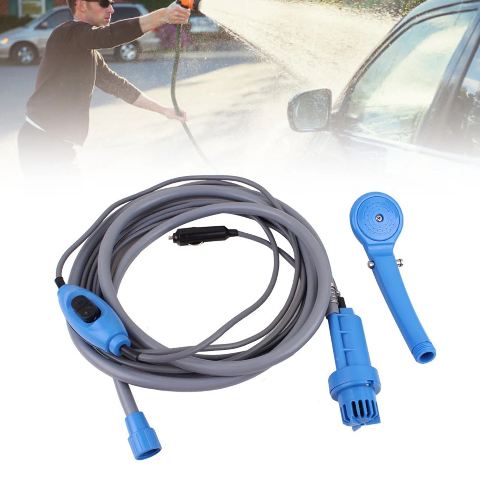 NEW Blue Electric Outdoor Shower Kit Portable Camping Shower Adjustable Water  Leakproof 2.5 L/min Outdoor Showerhead Sprayer