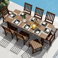 7 Pieces Patio Dining Sets, 75.2'' Table Outdoor HDPE Furniture Set w/ 2" Hole Cut-Out Dining Table with 6 Patio Chairs for Law