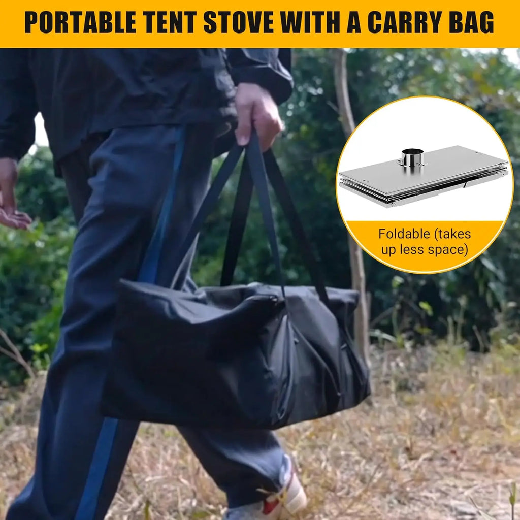 Hot Tent Stove, Wood Burning Portable Stainless
