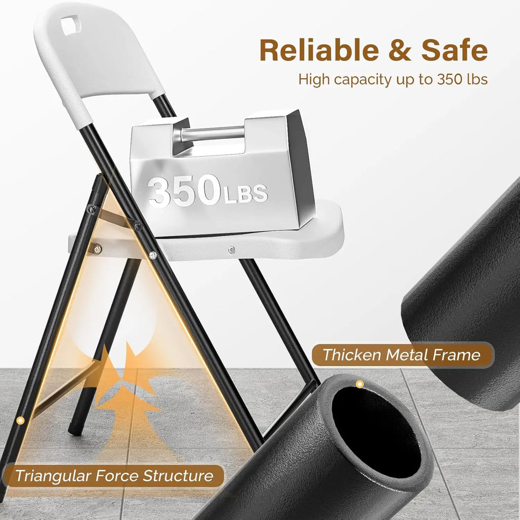 10-Pack White Plastic Folding Chairs, Portable Seat with Sturdy Steel Frame for Indoor & Outdoor Use, Perfect for, Customized