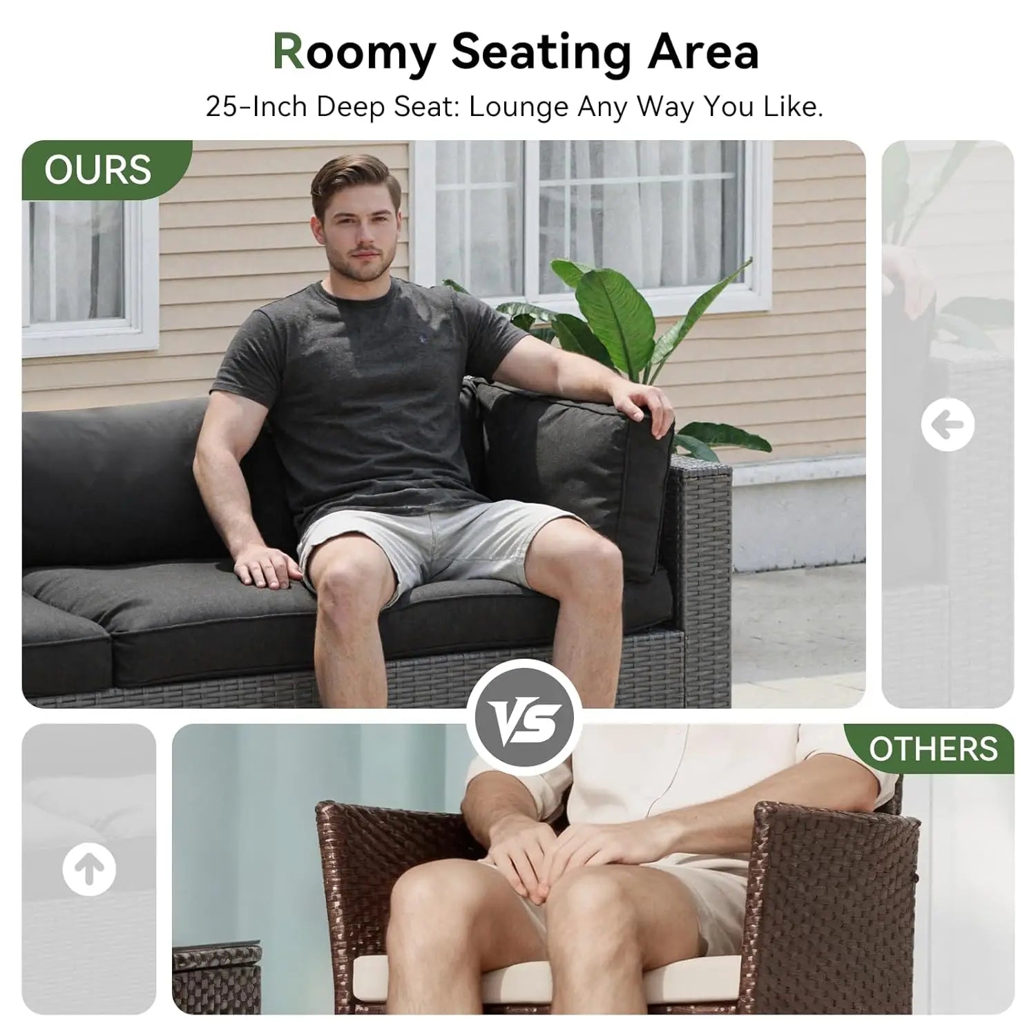 7-Piece Patio Furniture Set, Wicker Rattan Outdoor Furniture with Thick Cushions, Patio Conversation Sets with, Customized