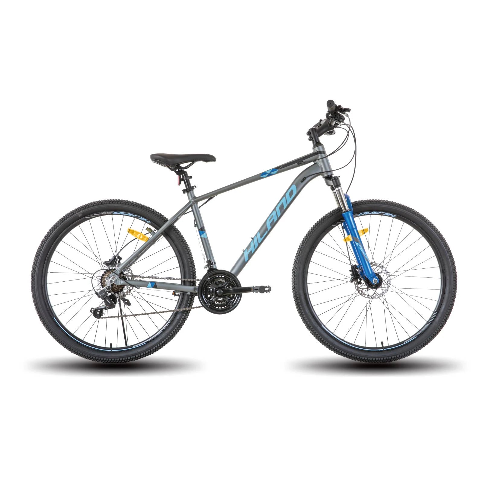 Hiland Aluminum Mountain Bike 21 Speeds, Hydraulic Disc-Brakes, Lock-Out Suspension Fork, 27.5 inch Wheel, Bike for Men Mens