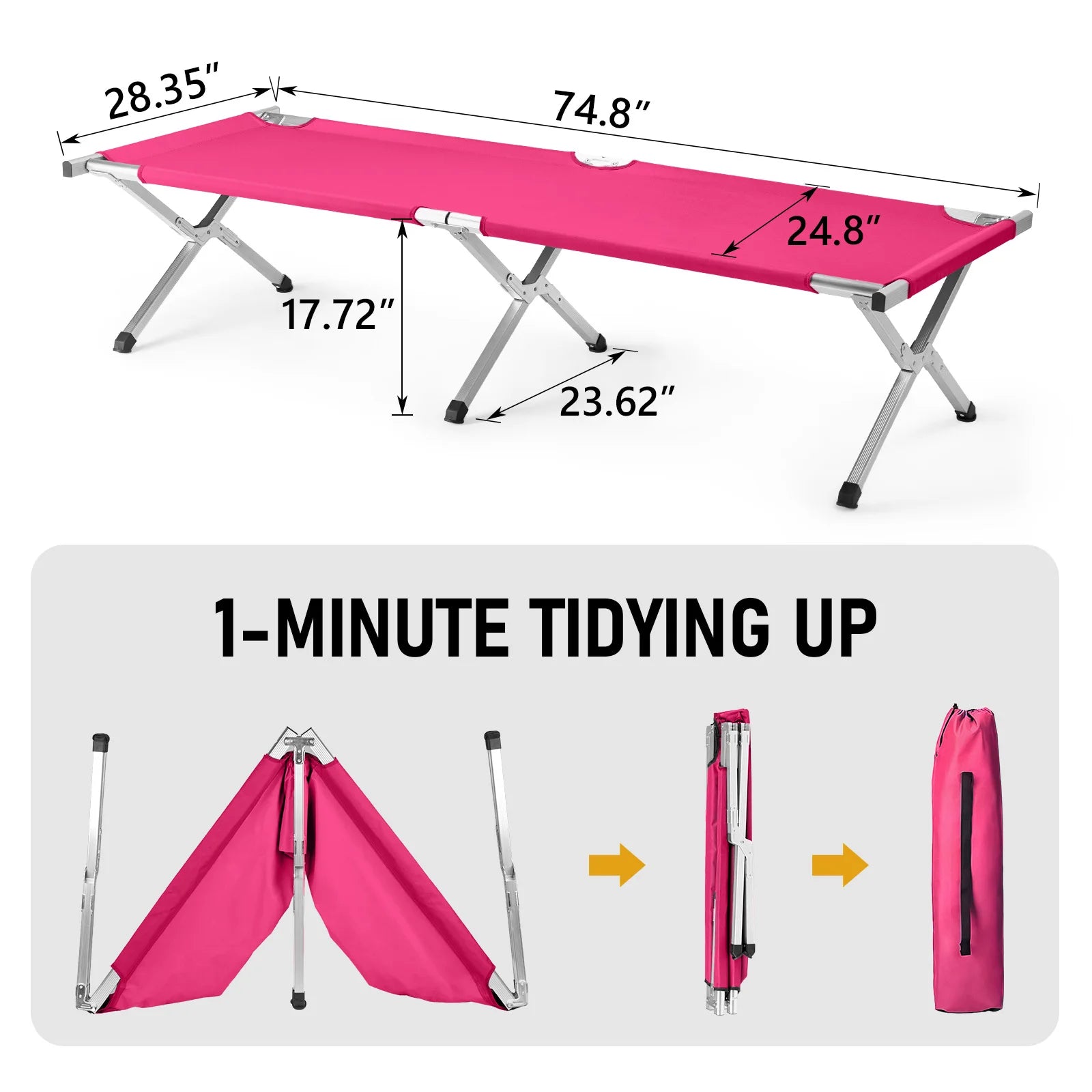 Folding Camping Cot with Carrying Bag