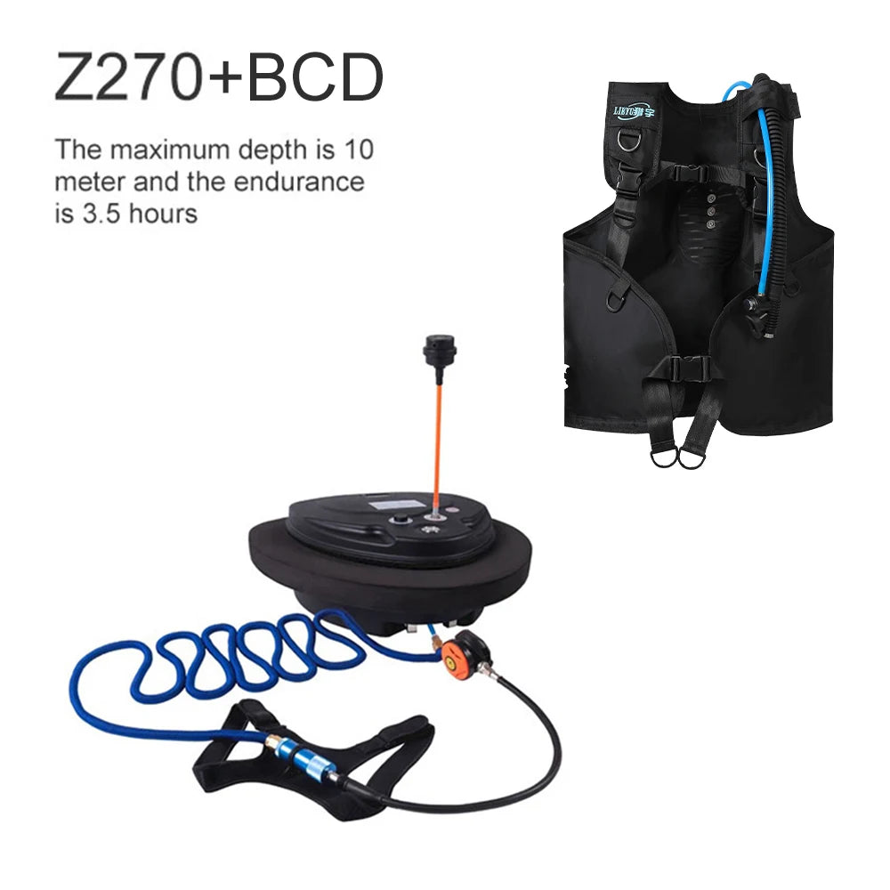 TUXING Diving Scuba Snorkel Equipment Diving Mobile Ventilator Tankless Waterproof Portable Rechargeable Underwater 10M 3.5-5H