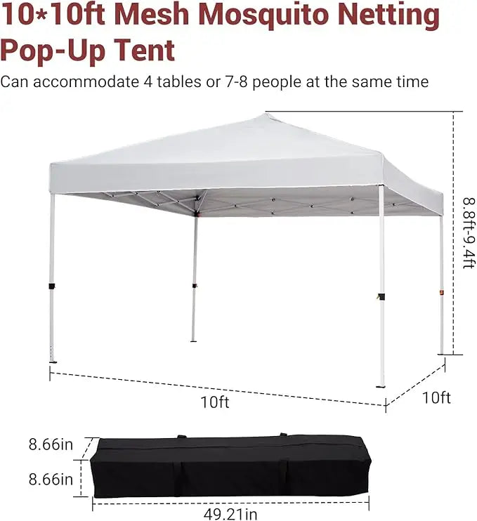 Easy Pop-Up Outdoor Screen Tent with Netting Side Walls