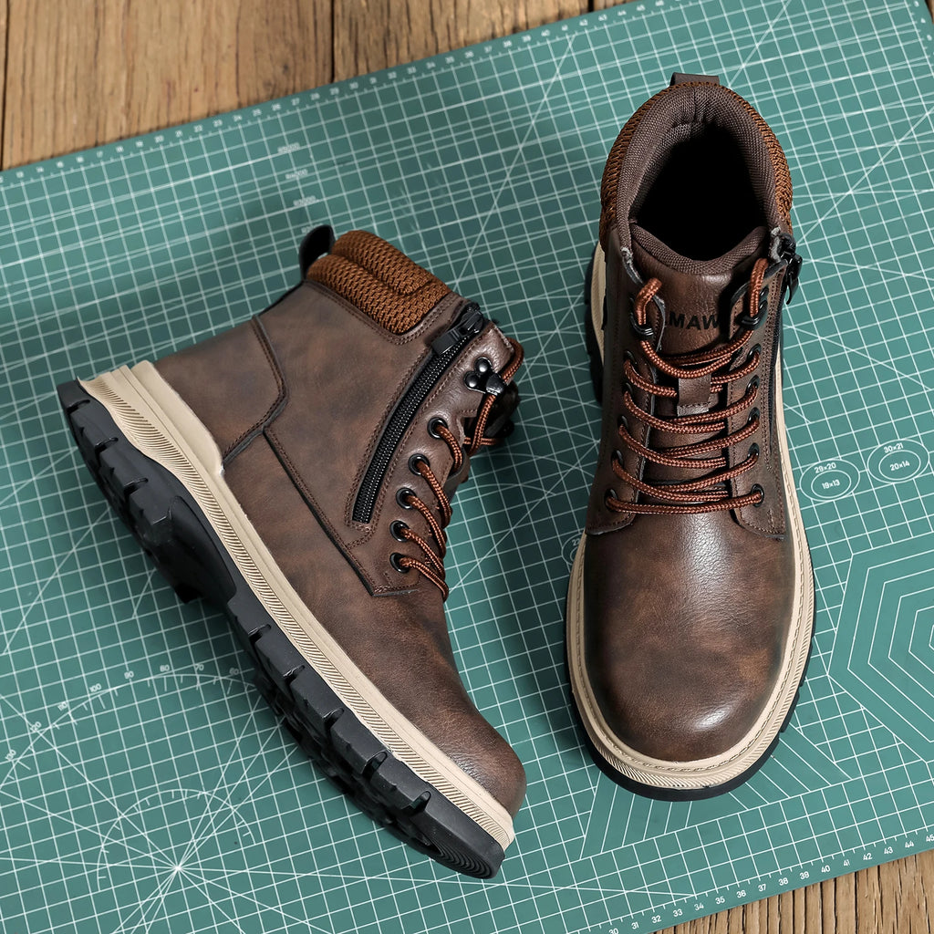 Leather waterproof Work Shoes Steel Toe