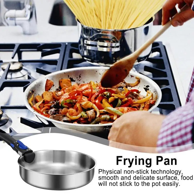 Stainless Steel Frying Pan Detachable Handle Non Stick