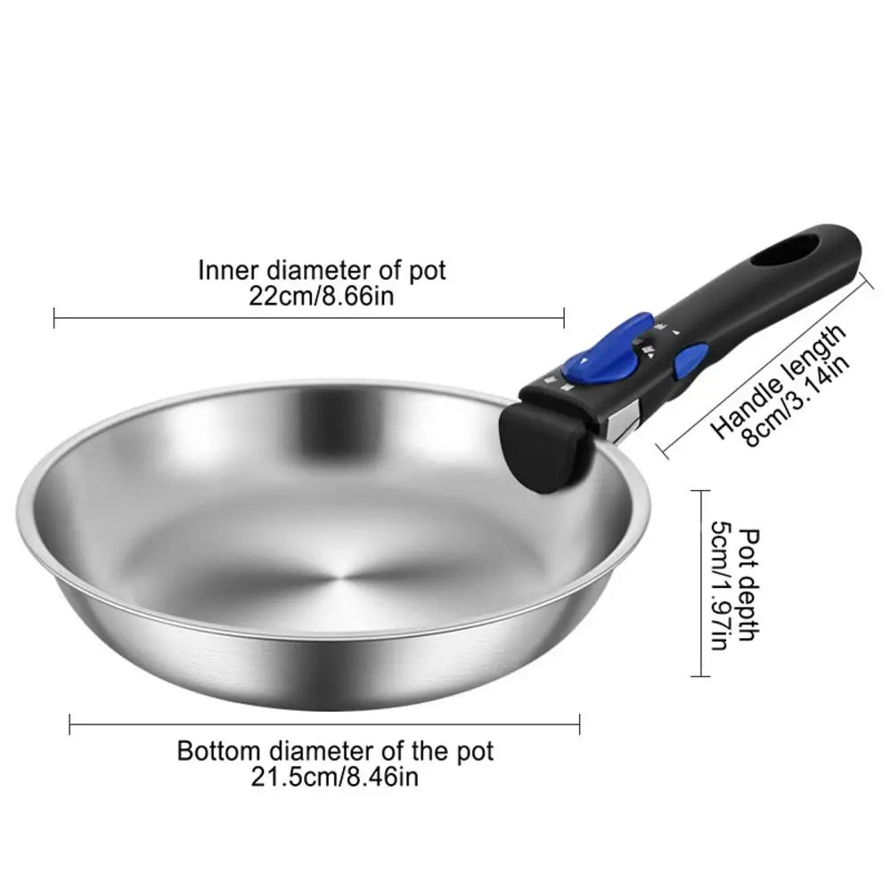 Stainless Steel Frying Pan Detachable Handle Non Stick