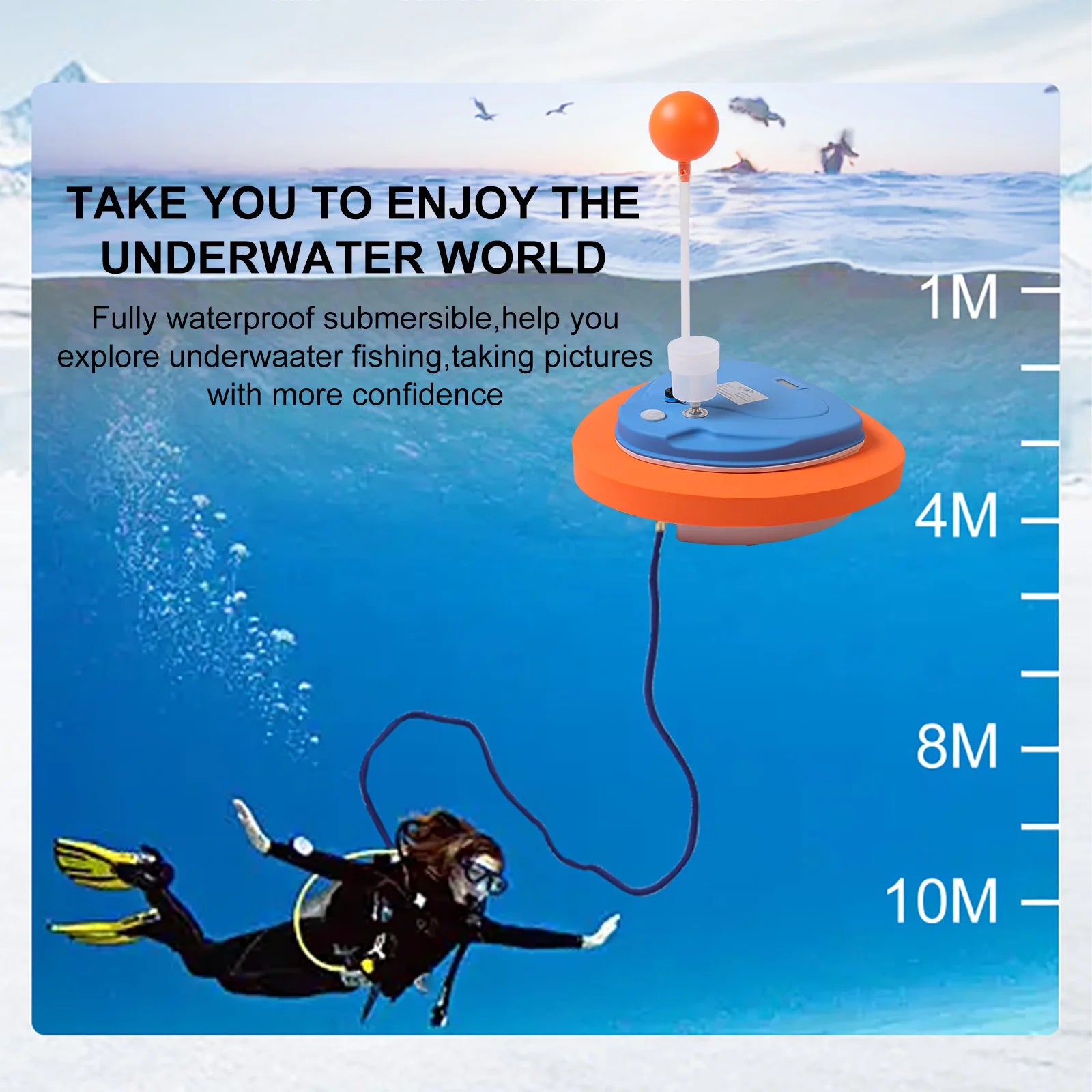 TUXING Scuba Diving Snorkel Equipment Diving Mobile Ventilator Tankless Waterproof Recharer Snorkel Diving Time 3.5-5H Depth 10m