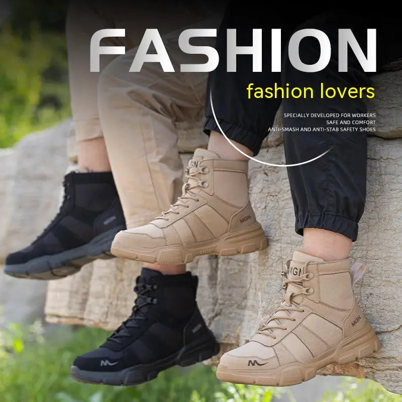 Safety Steel Toe Lace Up Hiking Boots