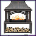 Large Outdoor Fire Pit with Chimney & Wood Storage - Ideal for Backyard, Patio, Camping