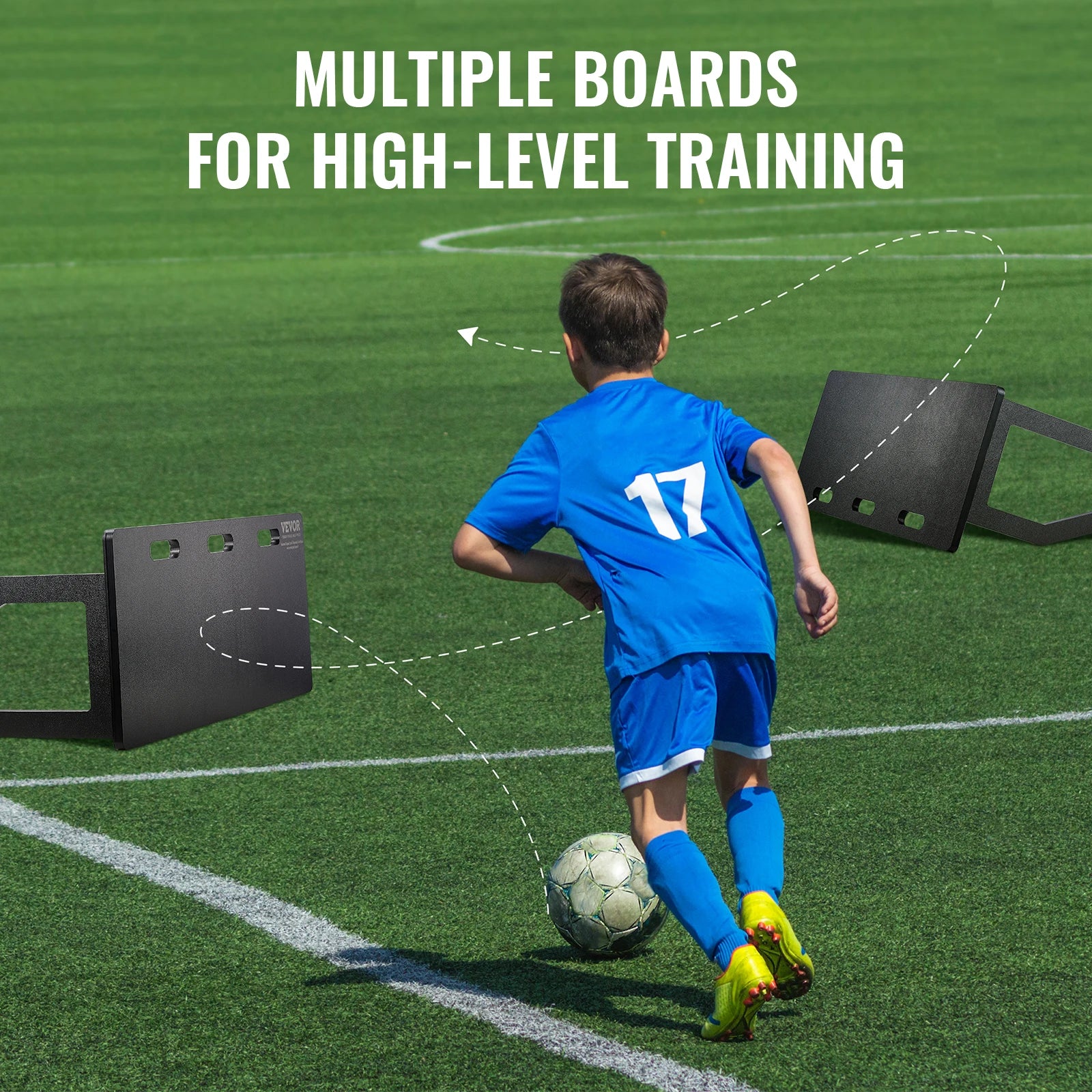 SucceBuy Soccer Rebounder Board Portable Soccer Wall with 2 Angles Rebound Foldable HDPE Kickback Rebound Board