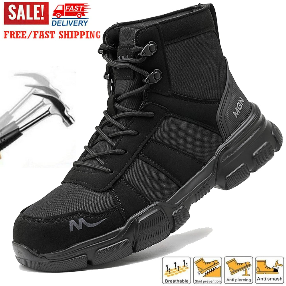 Safety Steel Toe Lace Up Hiking Boots