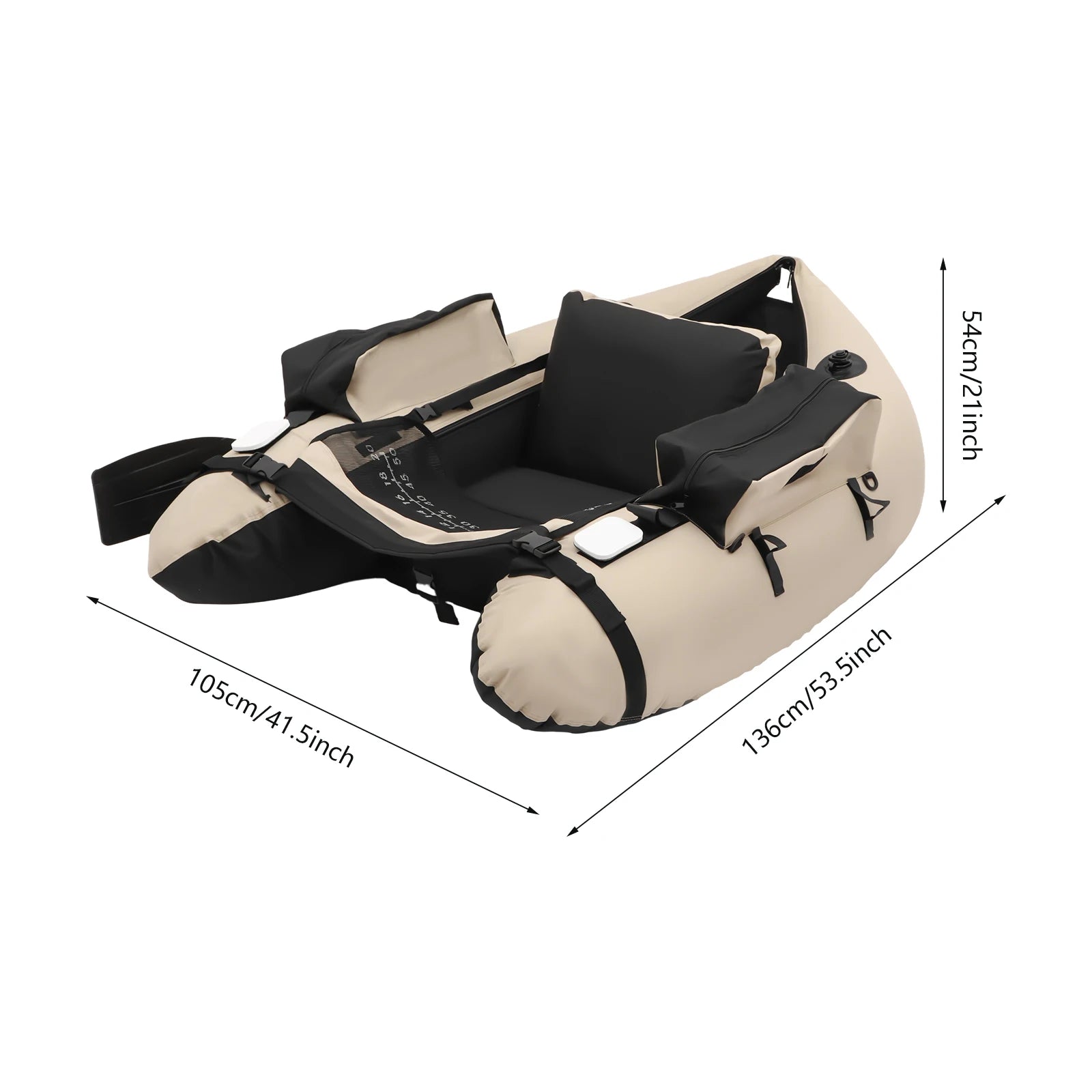 Inflatable Fishing Boat,Portable Oxford Cloth Fishing Boat,136*105*54cm Outdoor Fishing Boat,130kg Weight Capacity,for Fishing