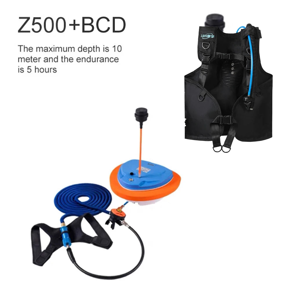 TUXING Diving Scuba Snorkel Equipment Diving Mobile Ventilator Tankless Waterproof Portable Rechargeable Underwater 10M 3.5-5H