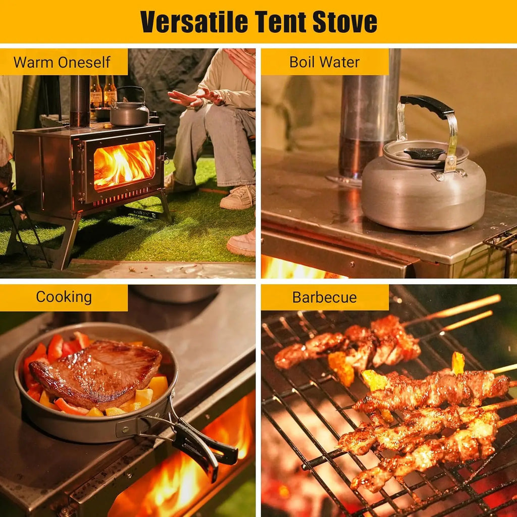 Hot Tent Stove, Wood Burning Portable Stainless