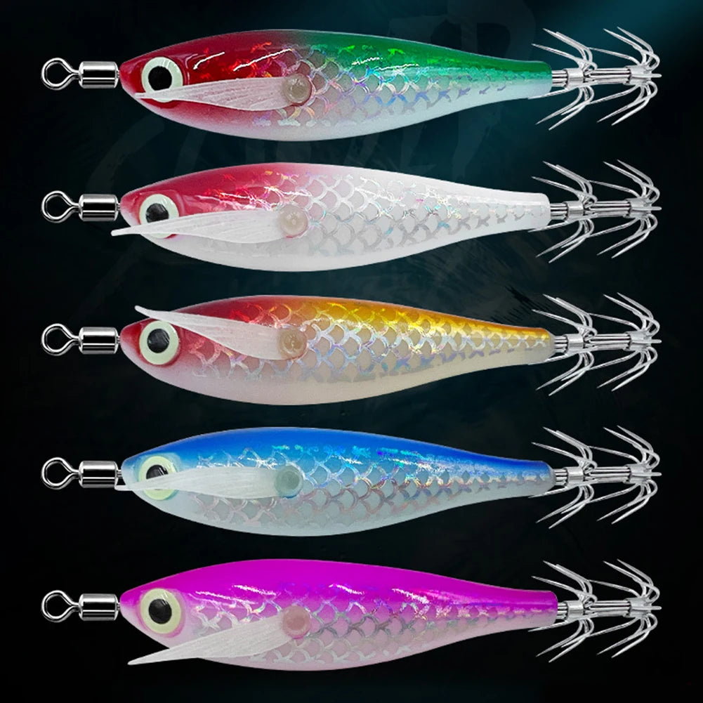 Luminous Squid Hook Squid Fishing Lure with 3D Eyes