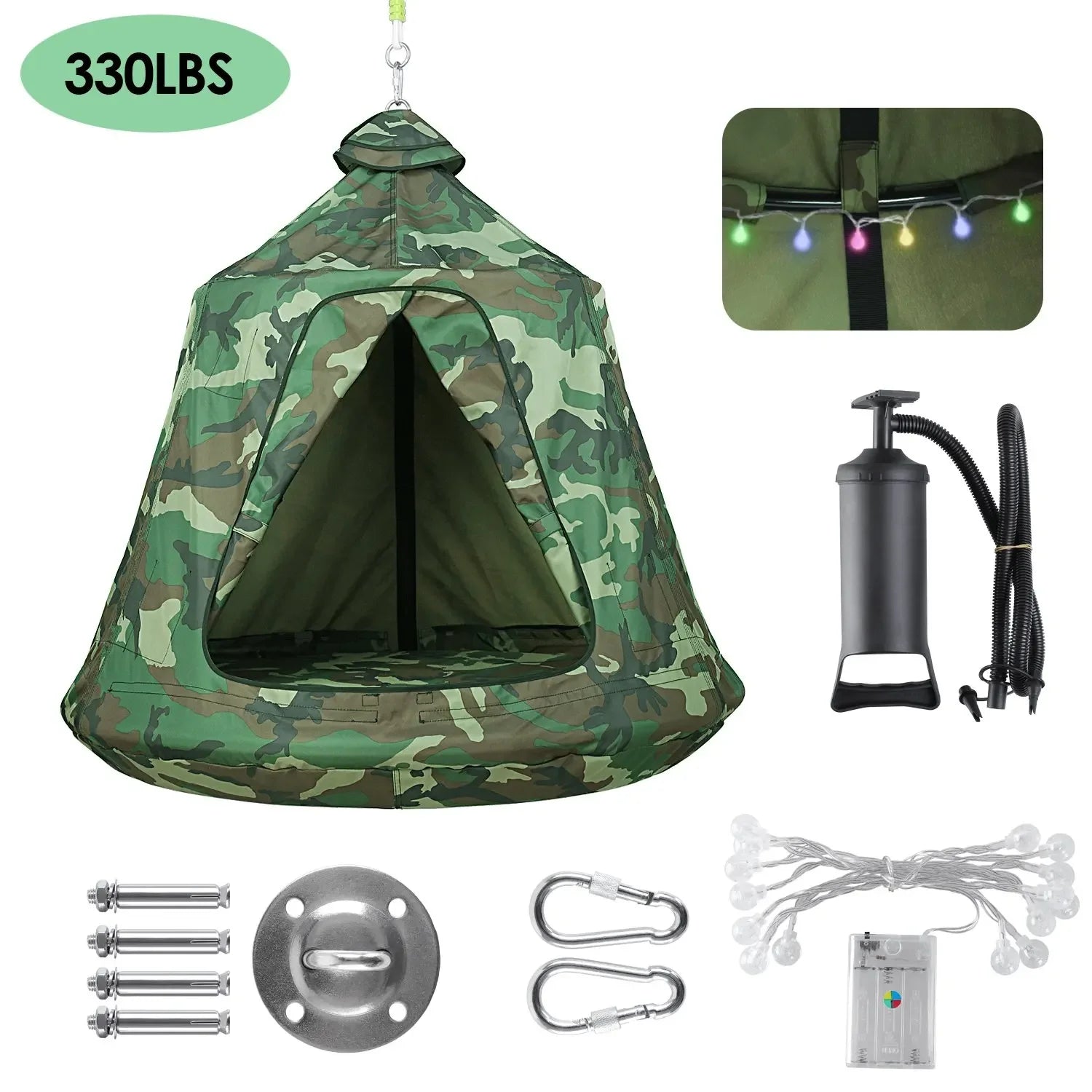 Hanging  Waterproof Tree Pod w/ Light String