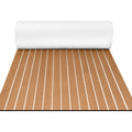 48x16.8‘’ EVA Foam Teak Floor Mat 6mm Thick Anti-Slip Self-Adhesive Pad Cuttable Waterproof Marine Carpet for Boat Deck RV Yacht