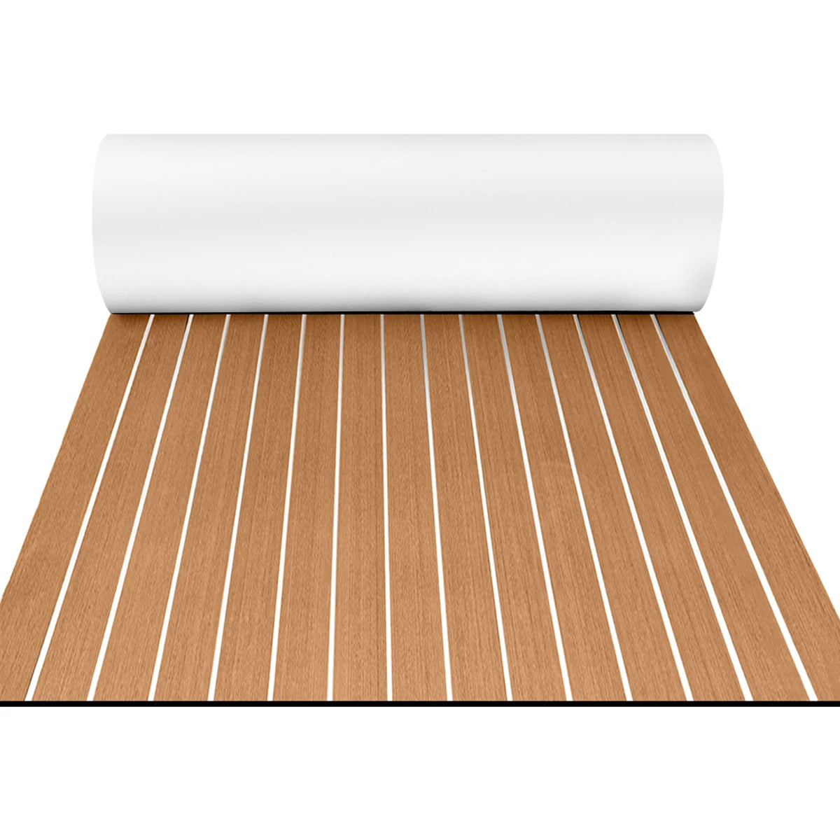 48x16.8‘’ EVA Foam Teak Floor Mat 6mm Thick Anti-Slip Self-Adhesive Pad Cuttable Waterproof Marine Carpet for Boat Deck RV Yacht