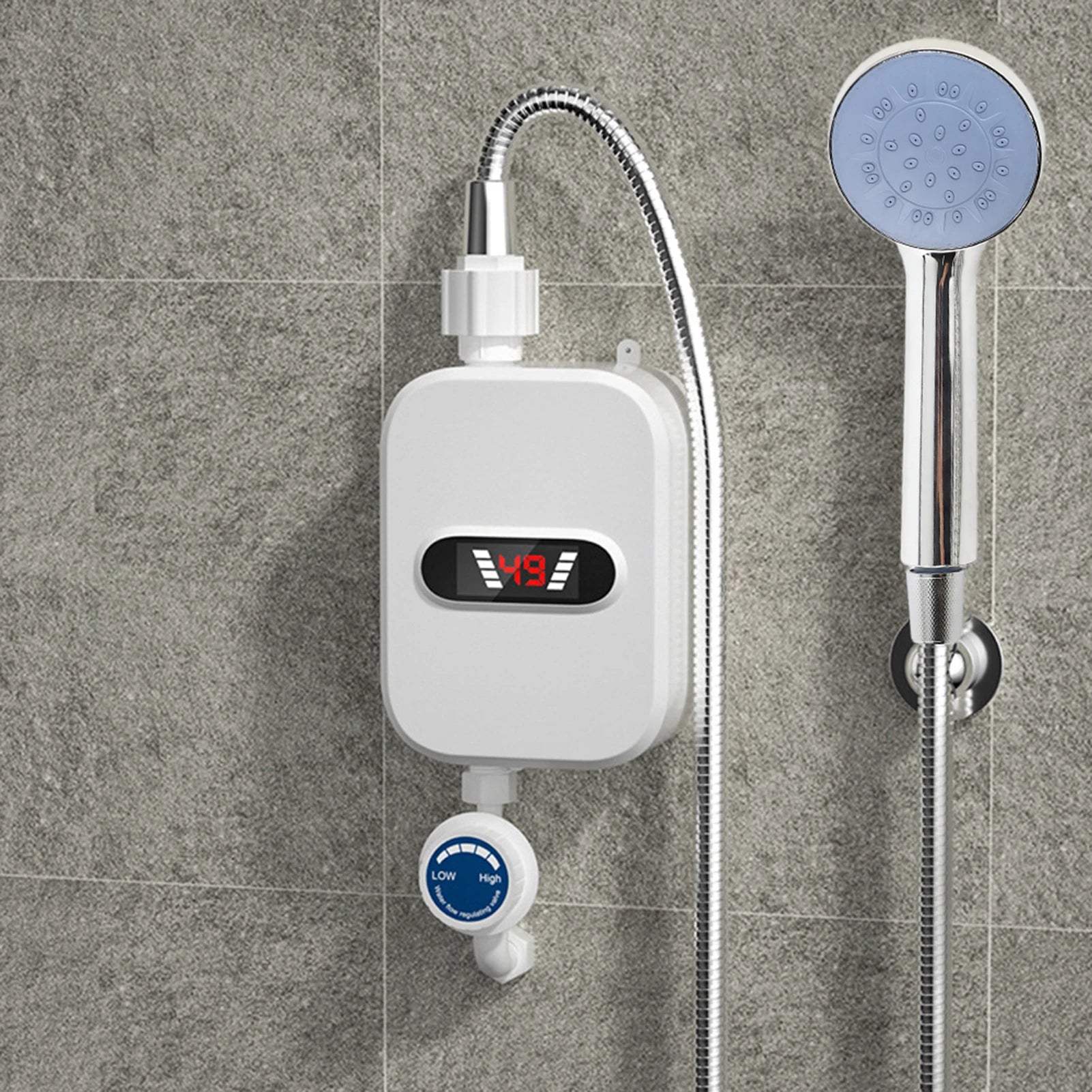 Small Instant Electric Water Heater LCD Temperature Display IPX4 Quick Heating Shower Water Heating Device Set